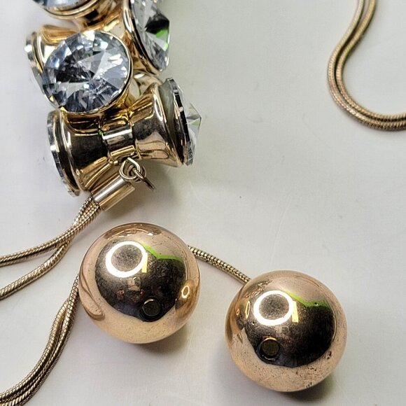 Bezel Set Clear Crystal PendantLong Necklace - Picture 6 of 9